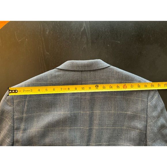 Jos A Bank Silk Wool Sport Coat Mens 42L Herringbone Windowpane Jacket Blazer - Picture 13 of 16